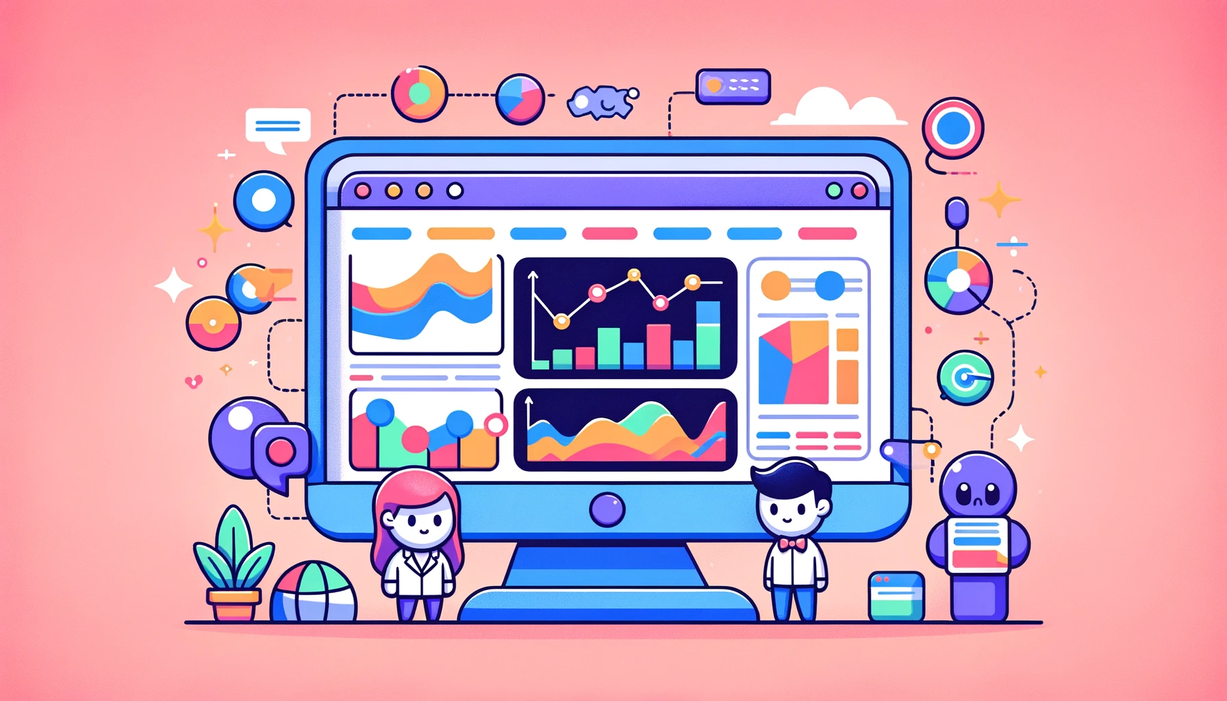 Bildschirm mit Analysetools